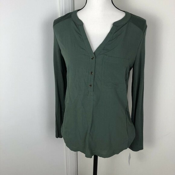 Sears Roebuck and Co Olive‎ Green Top Size Small - Picture 1 of 12